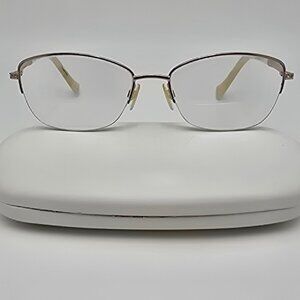 Tura TE270 Gold Rhinestone Cat Eye Eyeglasses Frame w/ Case Italy 55-17-140